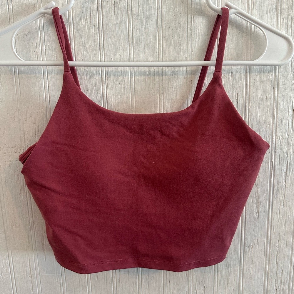 Women's Burgundy Spaghetti Strap Sports Bra